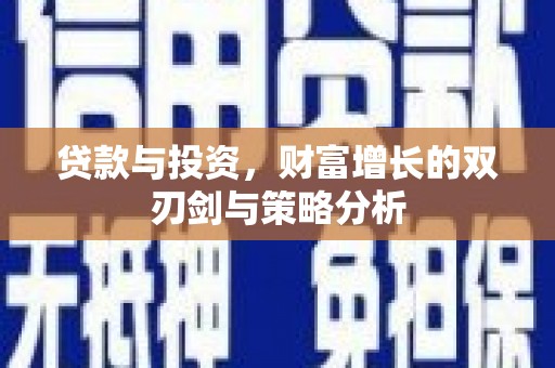 芦竹贷款与投资，财富增长的双刃剑与策略分析