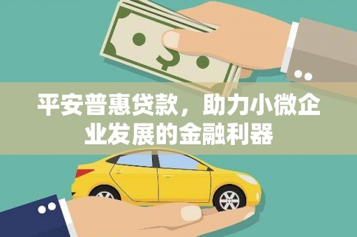 新建平安普惠贷款，助力小微企业发展的金融利器