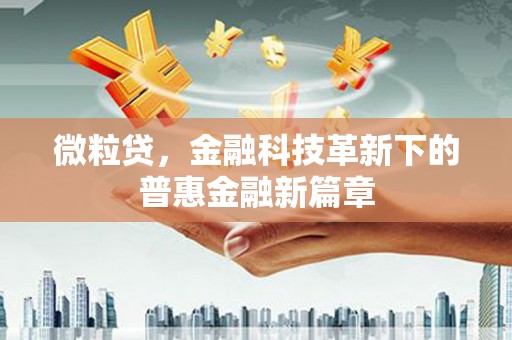 沙依巴克微粒贷，金融科技革新下的普惠金融新篇章
