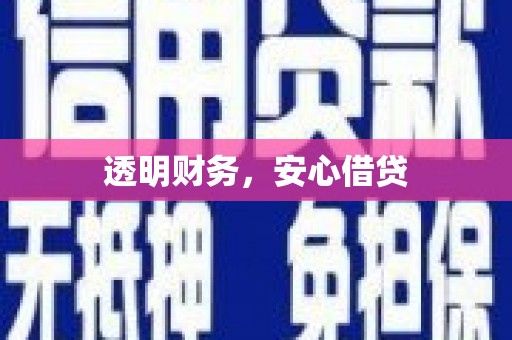 阳山透明财务，安心借贷